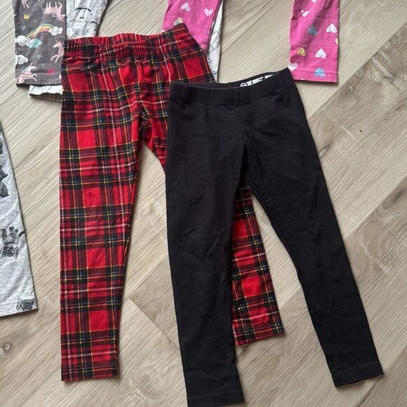 Toddler Girl Fun Leggings Set Bundle, Unicorn, Dogs, Cats, Plaid Size 4 5 XS - Picture 5 of 9